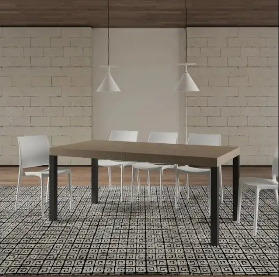 Tavolo allungabile 200/304x90 cm Everyday Premium tortora gambe antracite