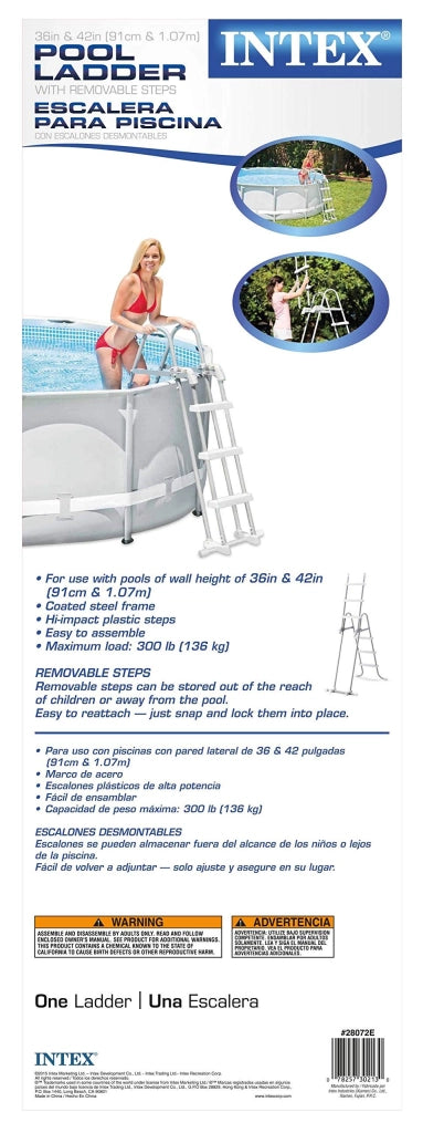 Scaletta per Piscina Safety Gradini Staccabili H. Max Cm 107 Intex