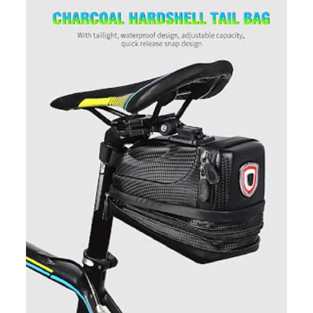 Trade Shop - Borsa Da Sella Impermeabile Per Bici Con Luce Posteriore Ricaricabile Usb Zx-9428 -