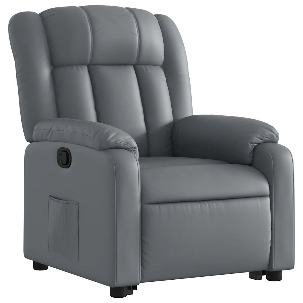 Poltrona Alzapersona Reclinabile Grigio in Similpelle 3205267