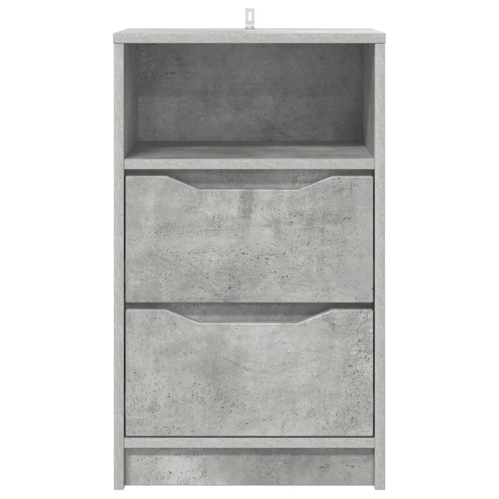 Set di 2 Comodini | Armadio da Notte | Mobiletto da notte con cassetto Grigio cemento 40 x 30 x 467 cm