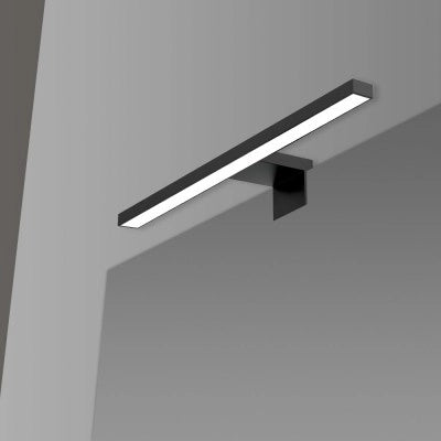 Specchio LED 60x80 cm reversibile con luce naturale nero opaco
