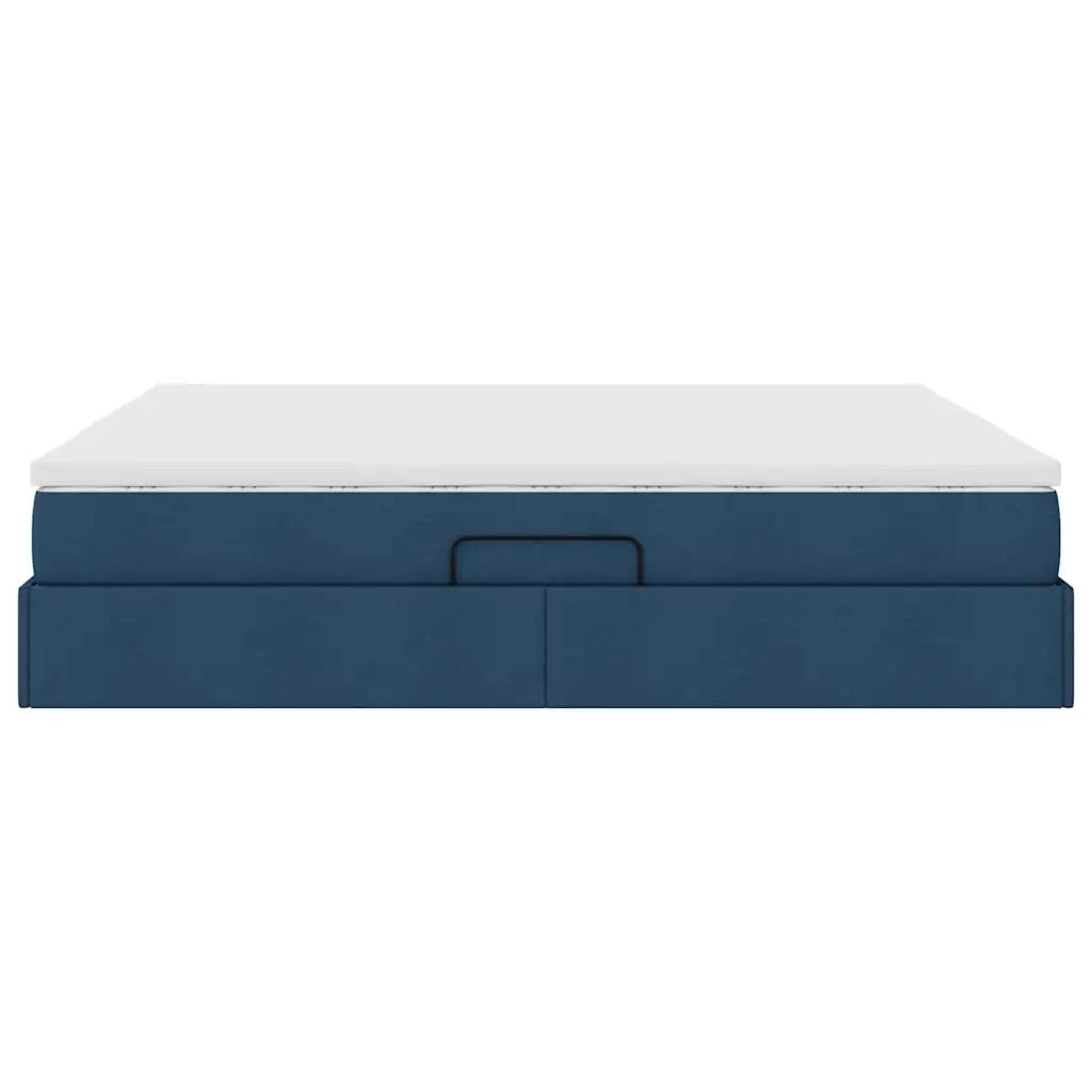 Letto con contenitore e materasso Blu 180 x 200 cm Poliestere