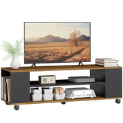 Mobile TV con Ruote 4 Ripiani ¨C Minimal ¨C 120x40x38,5 cm Nogal Nero