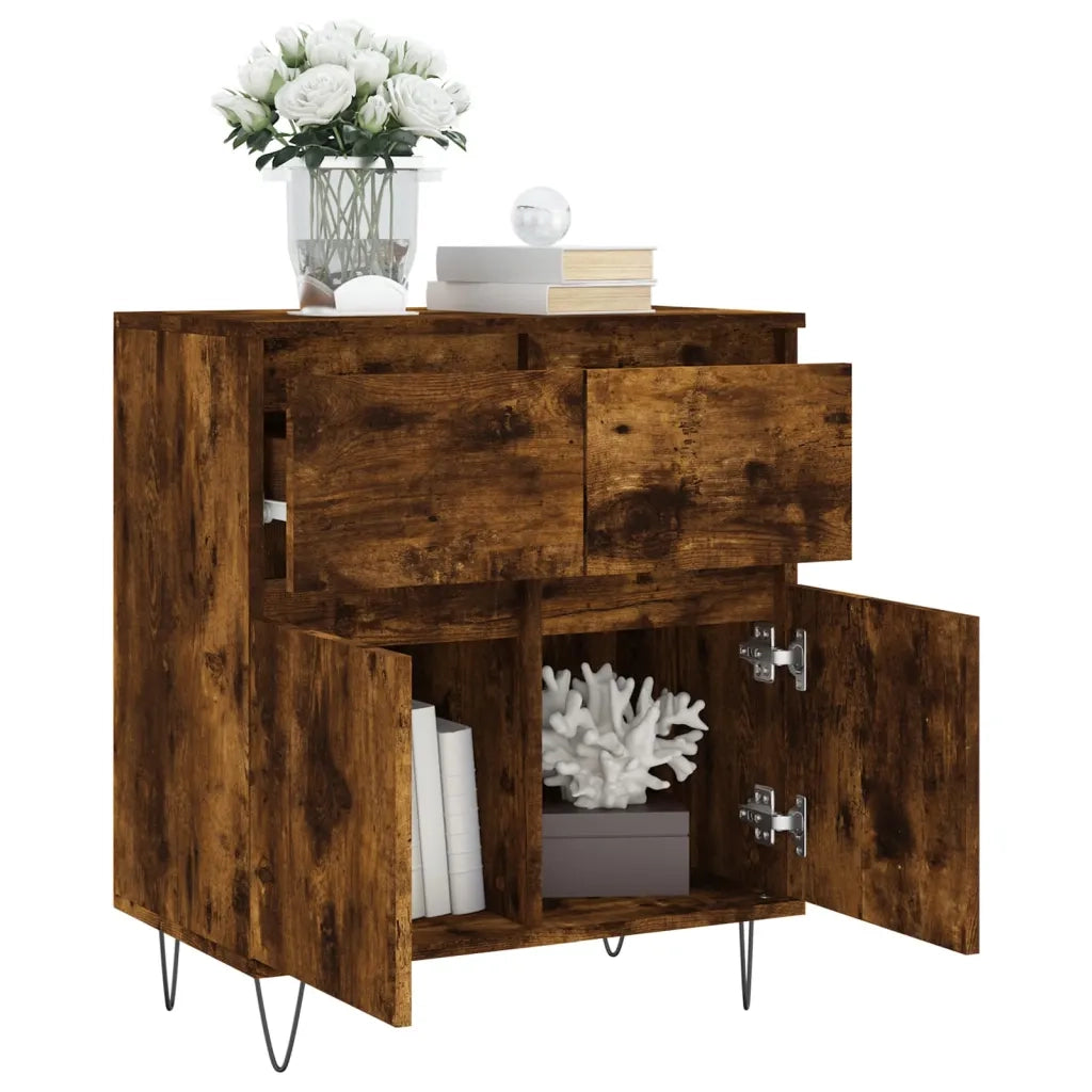 Credenza Rovere Fumo 60x35x70 cm in Legno Multistrato 831121