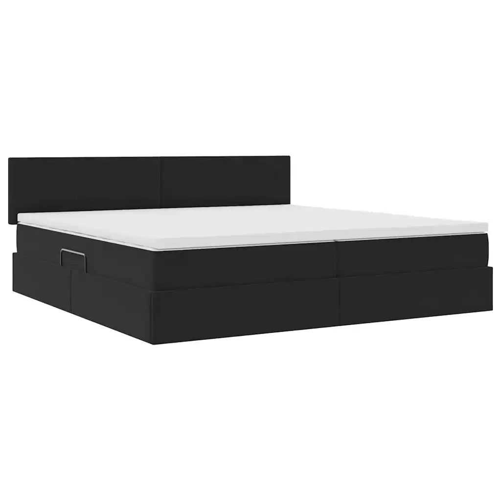 Letto con Contenitore con materasso Nero 200 x 200 cm Velluto 3370721
