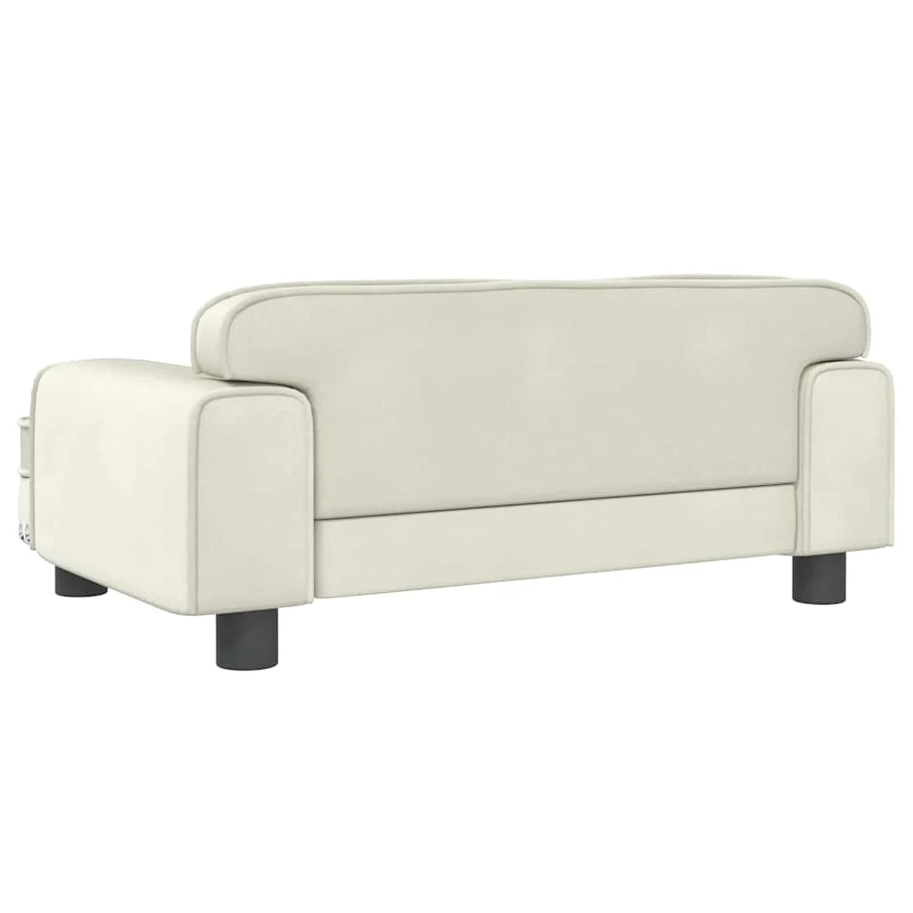 Cuccia per cani a forma di cesto comoda 70 x 45 x 30 cm velluto crema 02_0042859
