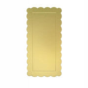 Trade Shop - Set 3pz Base Per Torta Rettangolare Piatto Sottotorta Dorato 15x30cm Con Bordino 31155 -