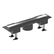 Canalina doccia 40 cm in alluminio reversibile scarico centrale, sifone e piletta inclusi