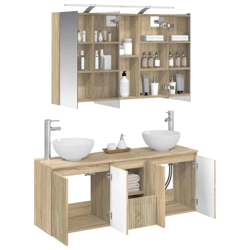 Set di Armadi da Bagno 4 pcs Rovere Sonoma 100 x 14,5 x 70 cm 3406337