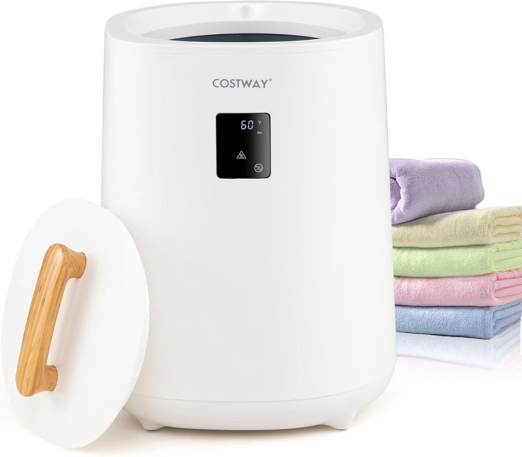 COSTWAY Scalda Asciugamani per Bagno, Scalda Coperta Grande 18 L con Display LED & Spegnimento Automatico, Secchio Portatile per Asciugamani Caldi per 2 Asciugamani, Accappatoi e Coperte (caffè)