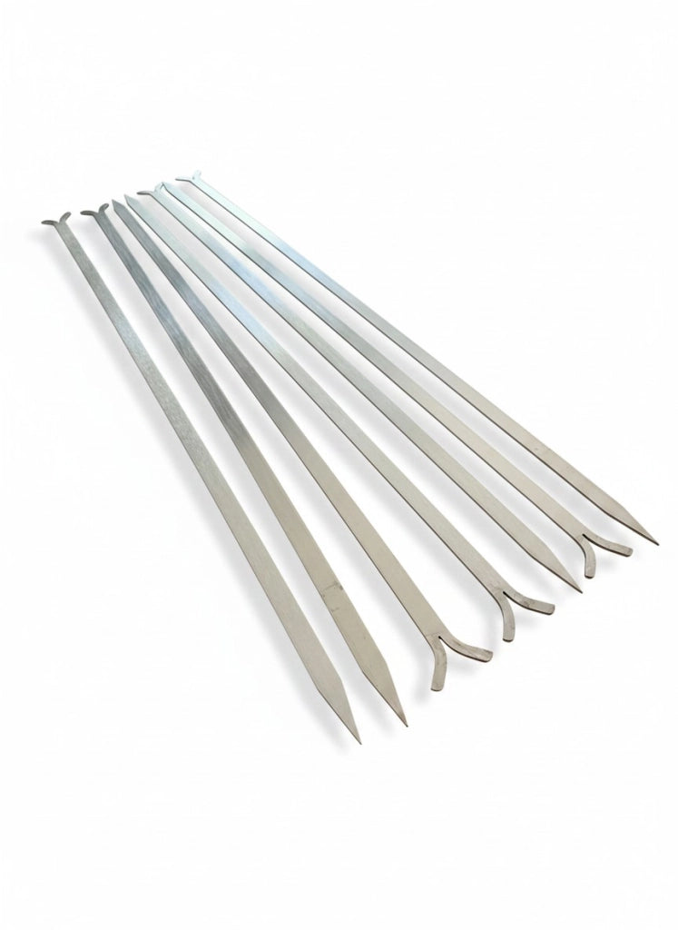 Spiedi per barbecue in Acciaio Inox AISI 304 lunghi 64 cm per Carne Pesce Verdure 7 pz