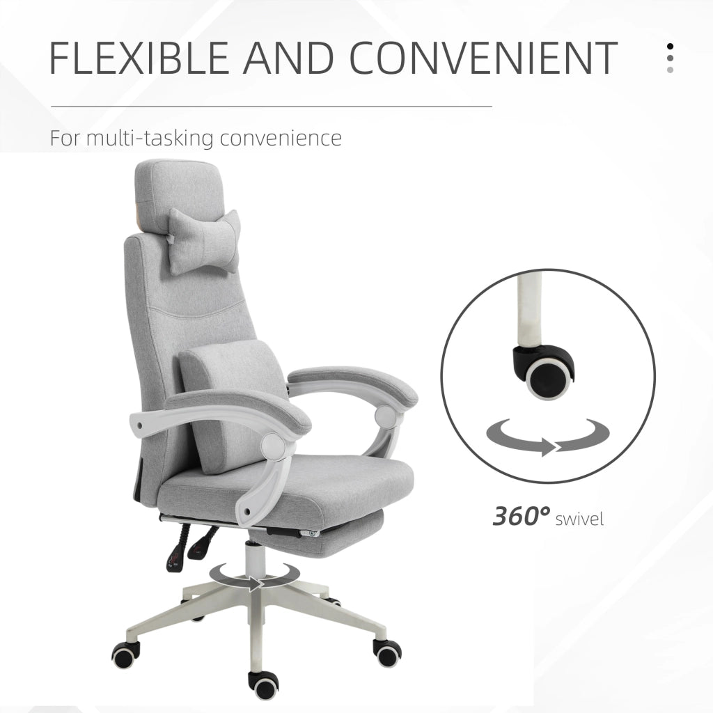 Sedia da ufficio ergonomica con supporto lombare e poggiatesta ¨C ZephMum ¨C Grigio 62x68x117-127 cm