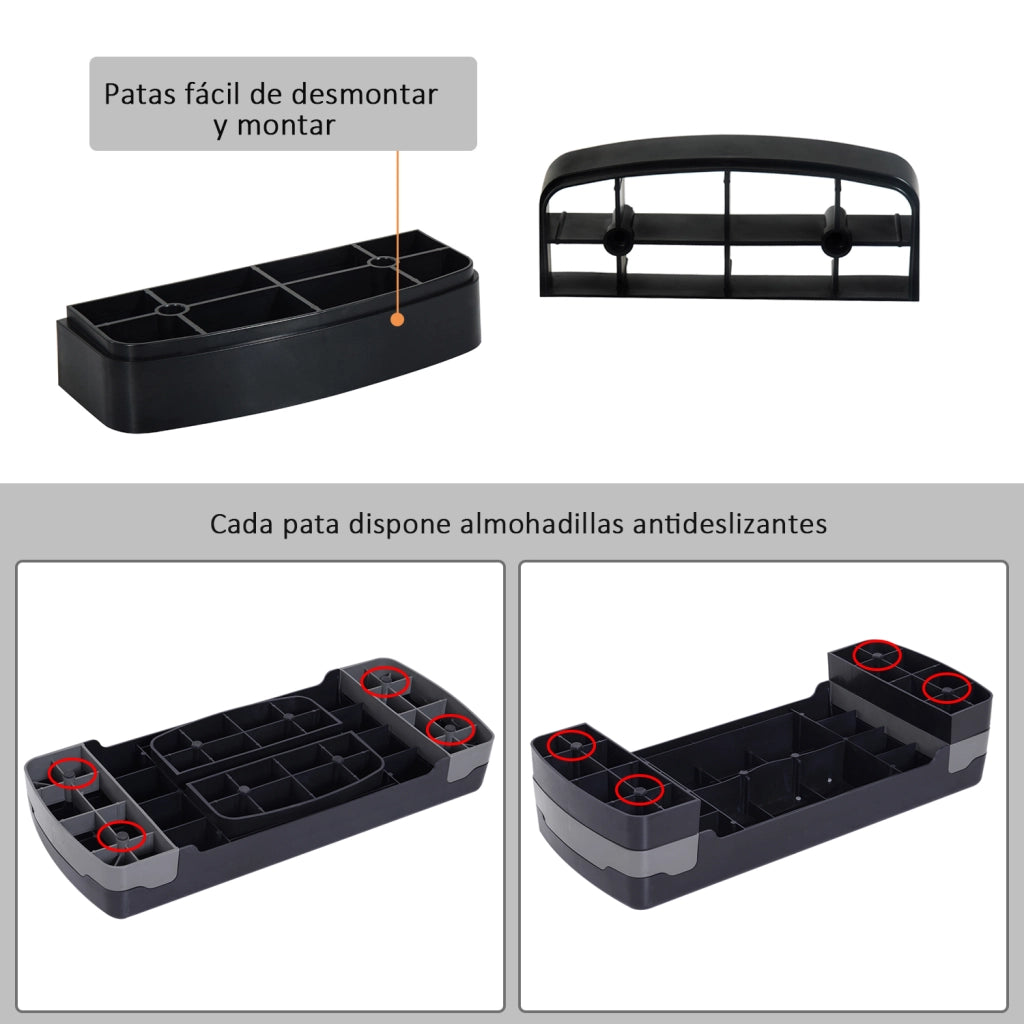 Step Aerobico Fitness Regolabile 2 Livelli ¨C Zephmum ¨C 68x29x15 cm Nero