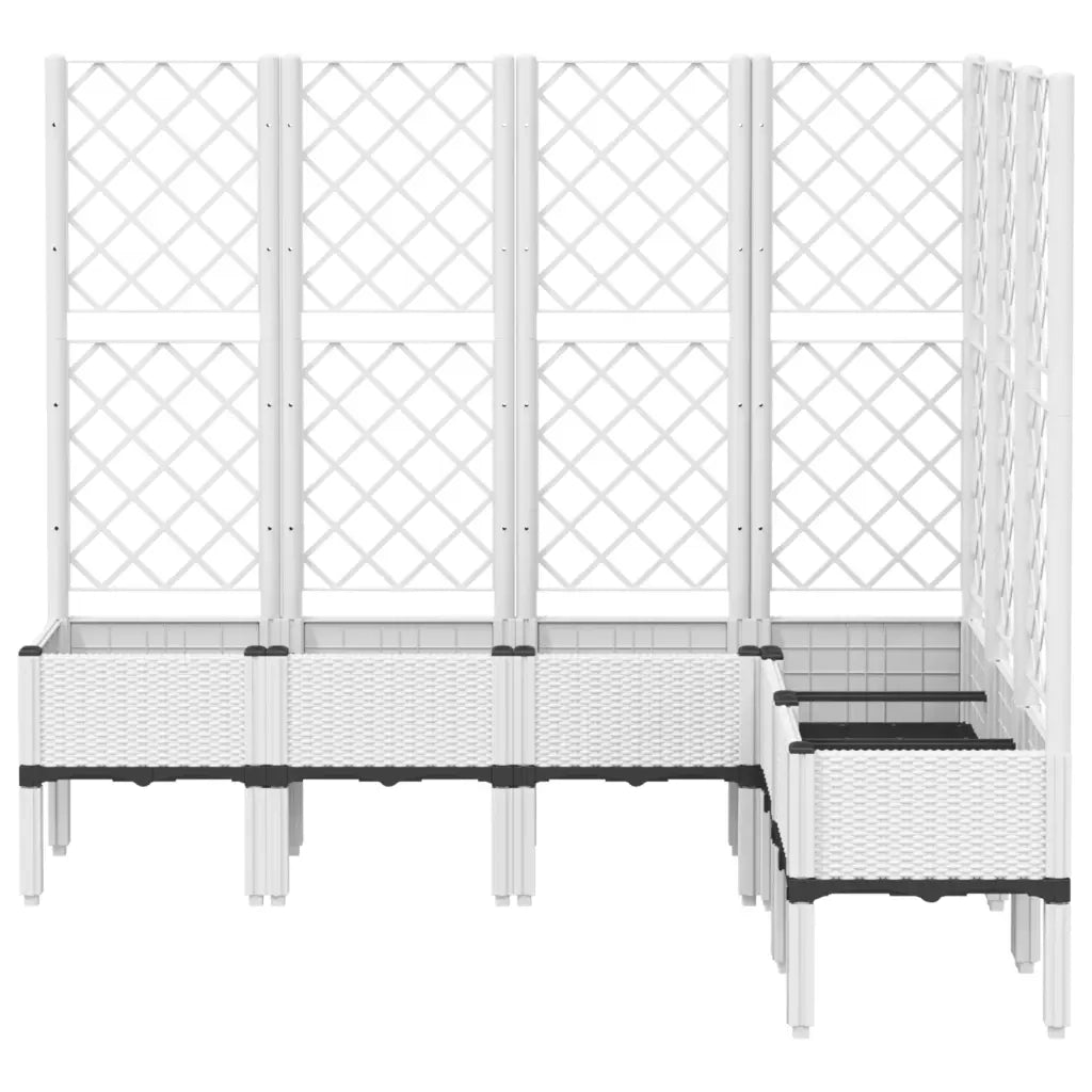 Fioriera | Cassetta per fiori | Vaso da Giardino con Graticcio Bianco 160x120x142 cm in PP