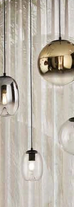 SOSPENSIONE BALU-1, 1 LUCE TRASPARENTE ATTACCO E27 D.15CM H.24CM