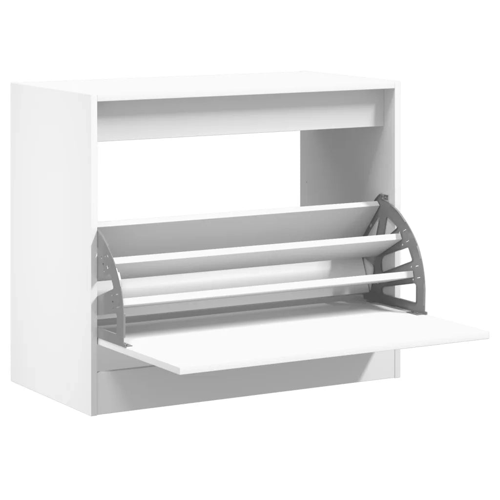 Scarpiera-Scaffale per scarpe Bianca 80x42x69 cm in Legno Multistrato