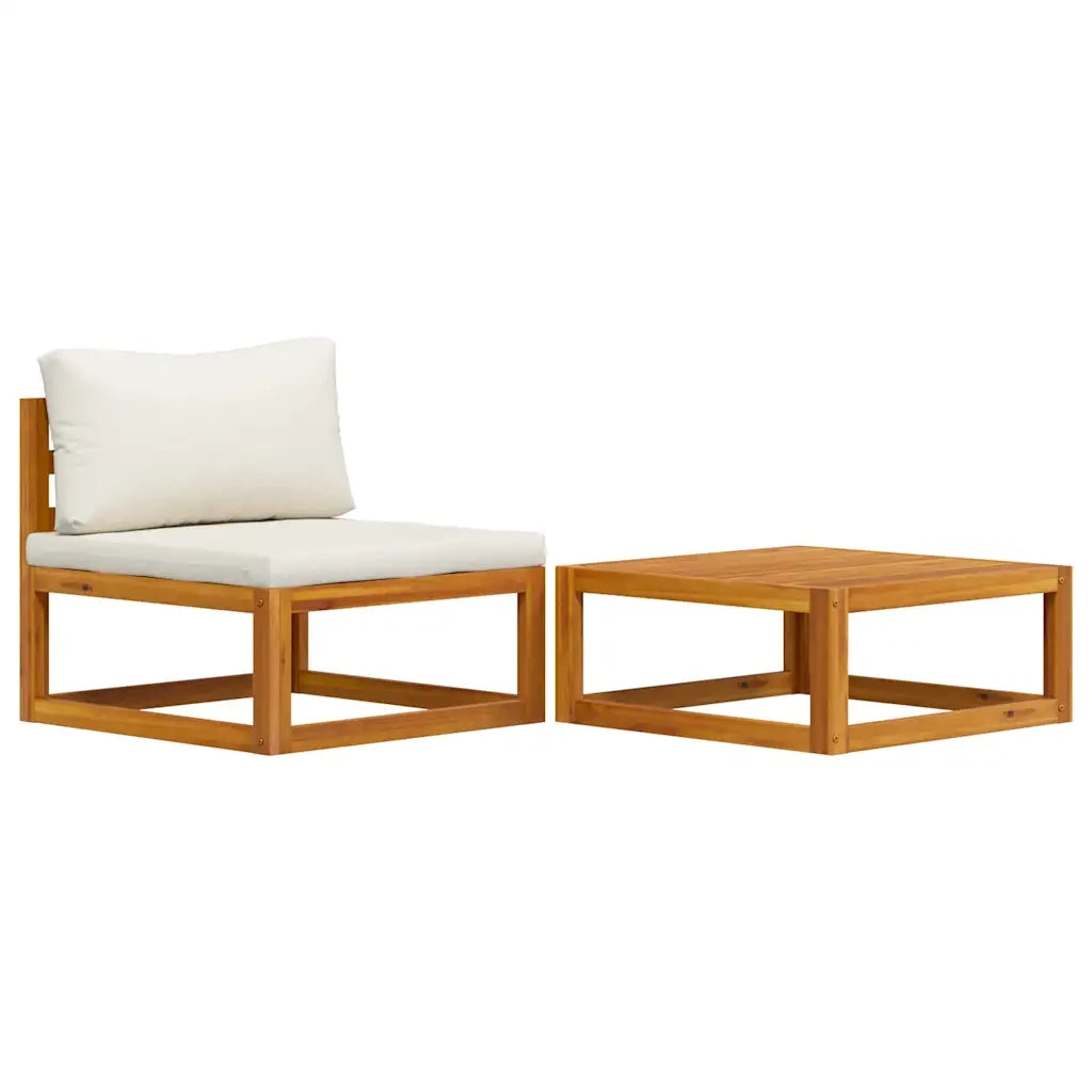 Salotto da Giardino-Set Divani da Giardino 2 pz con Cuscini in Massello di Acacia 851565