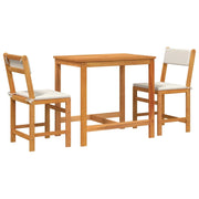 Set da Balcone 3pz | Set Salotto da Giardino con Cuscini in Legno Massello di Acacia