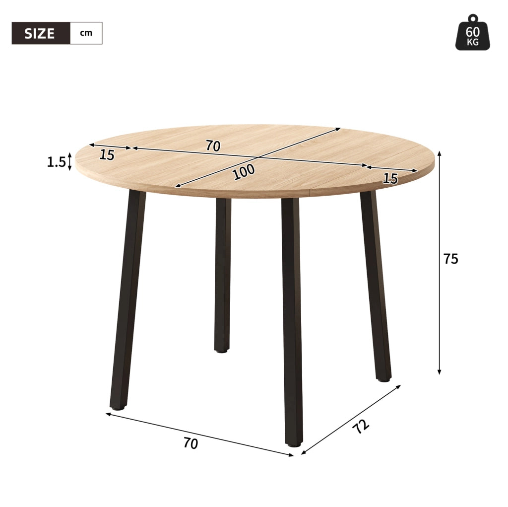 Tavolo da pranzo con piano pieghevole bilaterale in MDF rovere