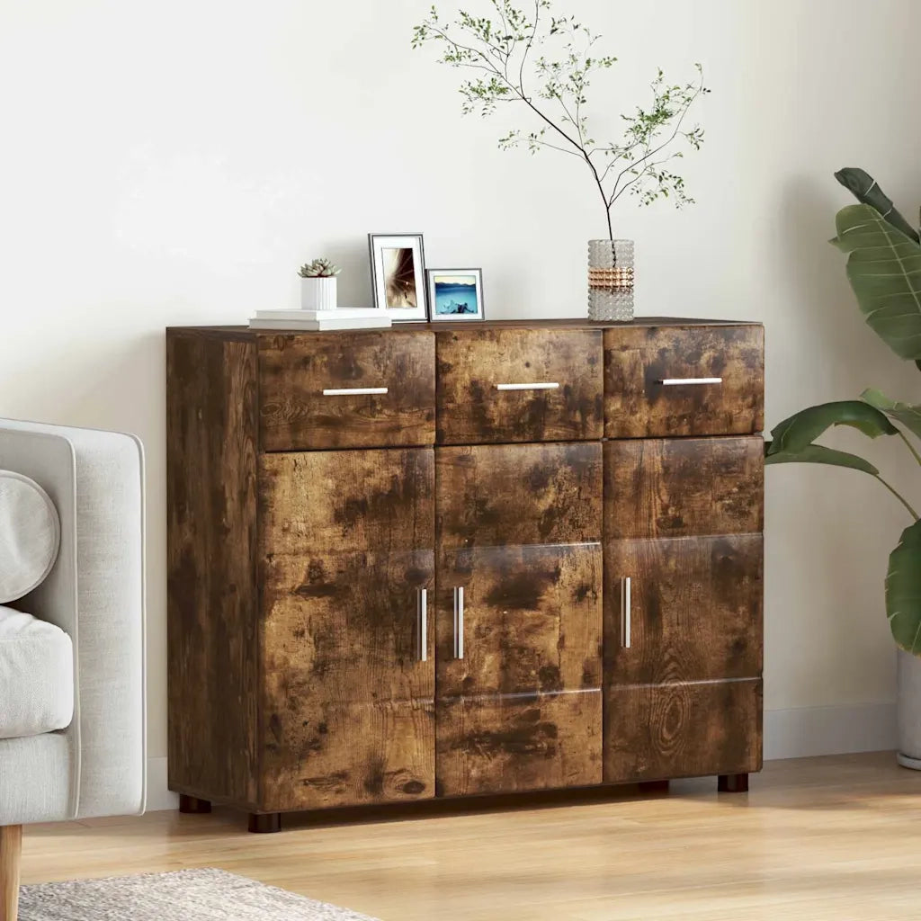 Credenza con lo scaffale FLORIN Rovere fumé 88,5 x 30,5 x 73 cm