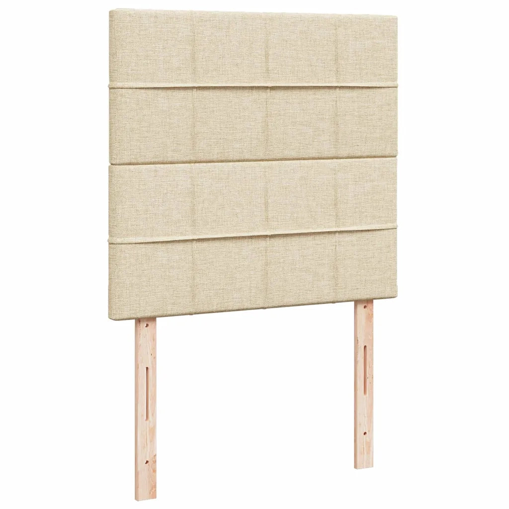 Struttura Letto Pouf con Materasso Crema 80x200 cm in Tessuto 3313966
