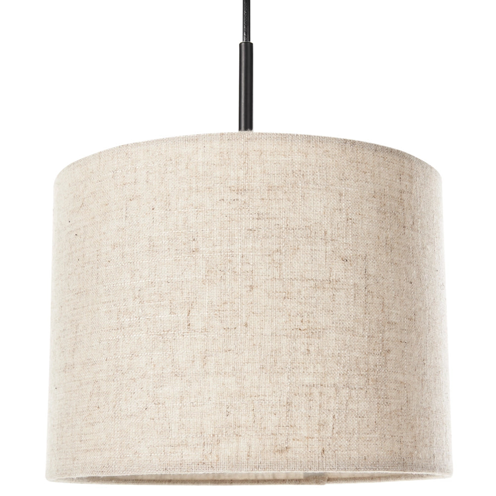 Lampadario 3 luci in tessuto di lino beige Paralume di design moderno Luce del soggiorno