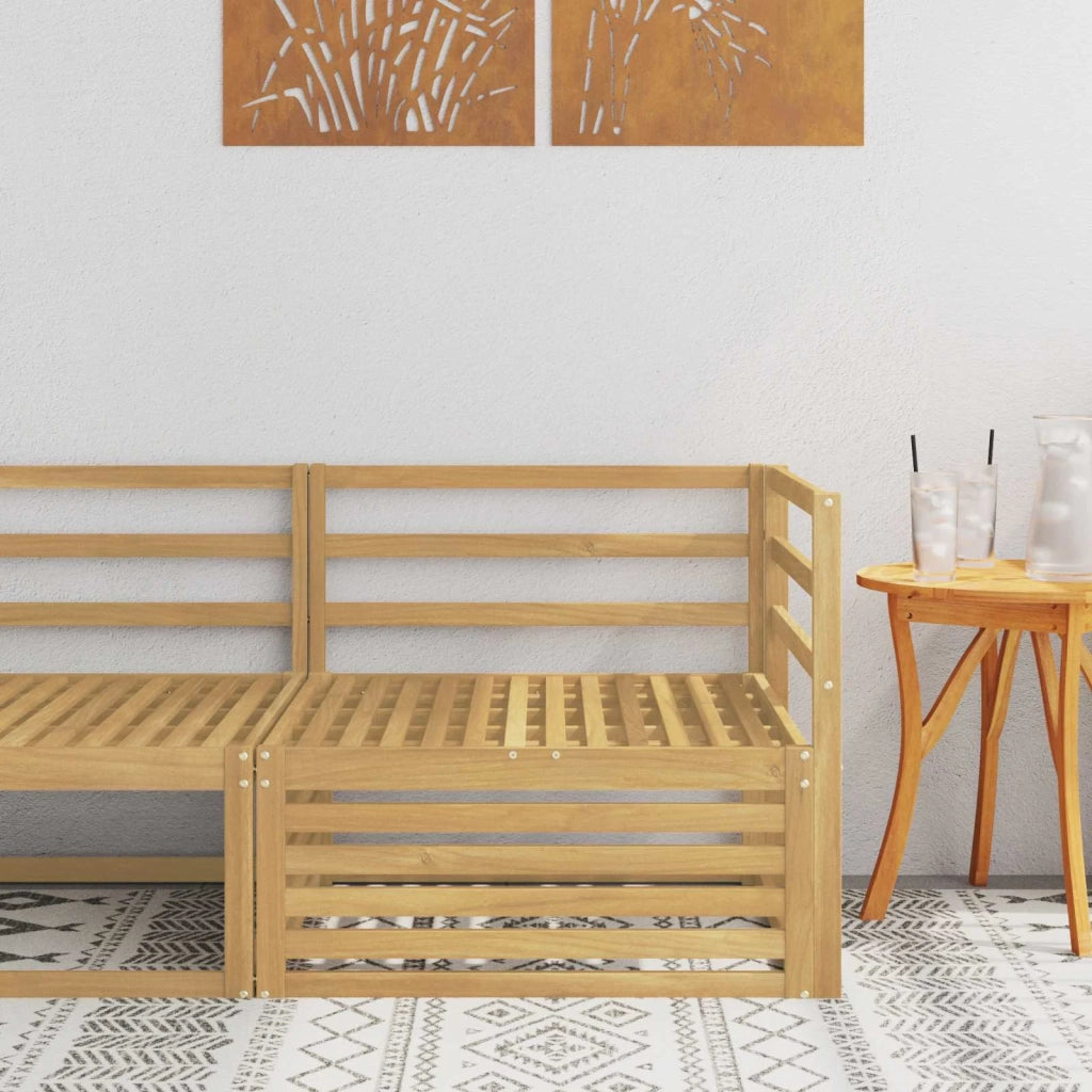 Divano Angolare da Esterno Legno di Acacia Massello Bianco 901571