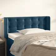 Testiera ad Orecchio-Testata con Orecchie Blu Scuro 83x16x78/88 cm in Velluto 957399