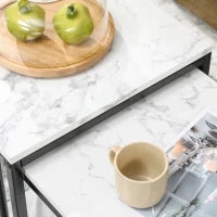 Set di 2 tavolini da caffè nidificati tavolini bassi impilabili con piano effetto legno effetto marmo struttura in metallo