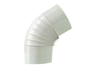 GOMITO 45  ° PORCELLANATO PER STUFE A LEGNA BIANCO LUCIDO   EE ¸ cm.13    SAVE