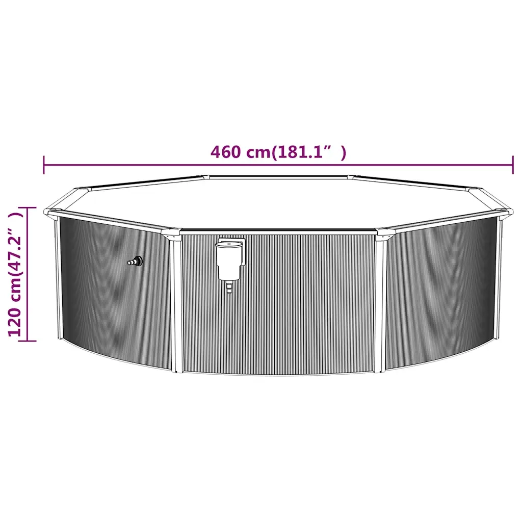Piscina con Pareti in Acciaio Rotonda 460x120 cm Bianca