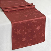 Tavolo con tessuto Magic Stars con motivo stellare - con protezione contro macchie - perle liquide facili da pulire già dall'inverno Natale (dimensioni tavolo 40x140 cm, rosso)