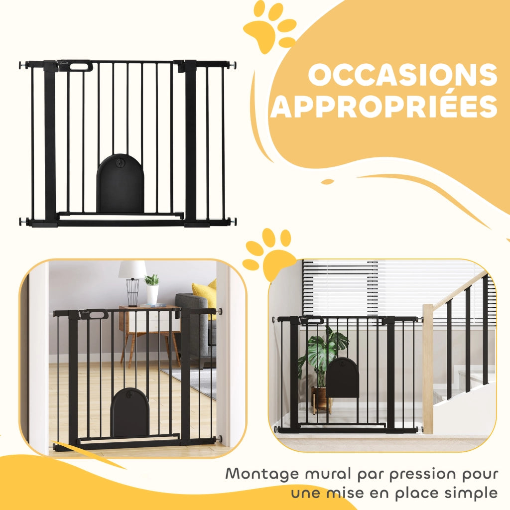 Barriera per animali con porta e chiusura automatica ¨C Minimal ¨C acciaio nero