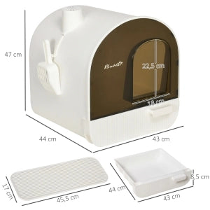 TOILETTE per gatti chiusa 43x44x47 cm Plastica Bianca