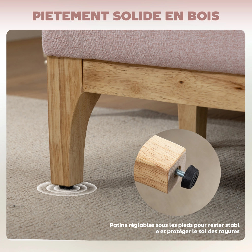Cassa di stoccaggio in tessuto lino con coperchio rimovibile ¨C zephmum ¨C rosa 110x39x45