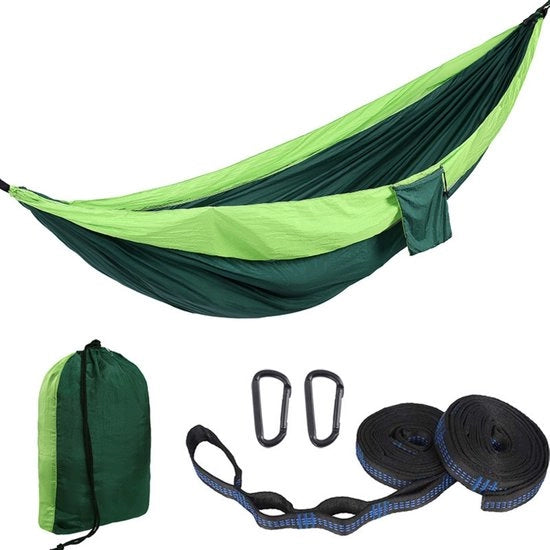 Hangmat da Esterno con Cinghie - 1 pezzo - Sedia da Giardino, Bagnante, Viaggiante - Materiale Paracadutistico - 300 x 200 cm