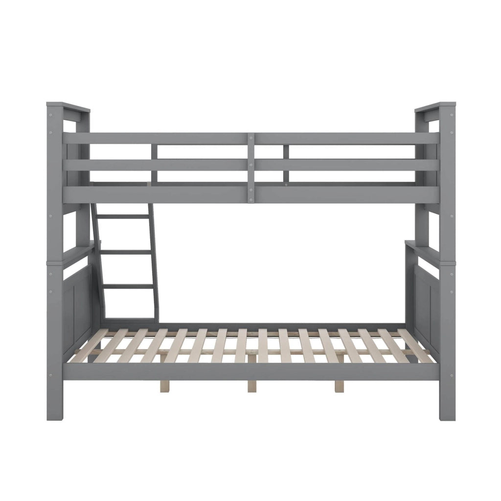 Letto a castello 90x200 cm e 140x200 cm convertibile in 2 letti separati in legno grigio