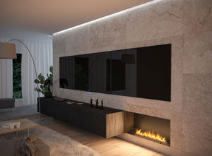 Camino a Bioetanolo da Incasso 100x45 cm Inside C 1000 V1 Nero con Vetro