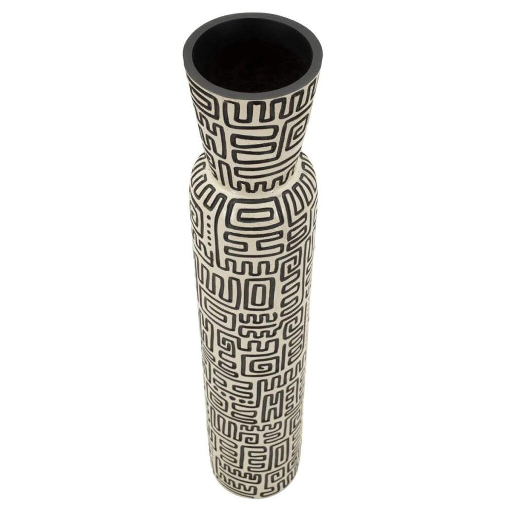 Vaso Decorativo VKH1033, Grigio, Poliresina, 16x16x86 cm