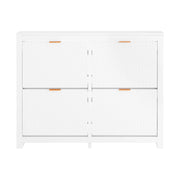 SoBuy Scarpiera Slim da Ingresso con 4 ante e 8 scomparti Salvaspazio Bianco 104x23x82cm FSR186-W