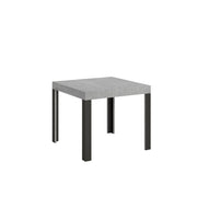 Tavolo allungabile 90x90/246 cm Linea telaio Antracite - Cemento