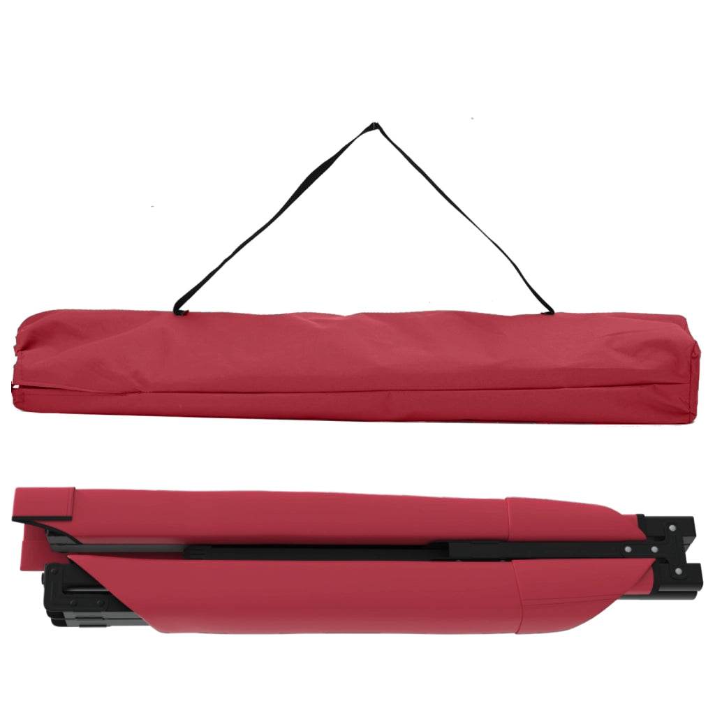 Letto Sole Pieghevole con Borsa di Trasporto Rosso 600D Tessuto Oxford