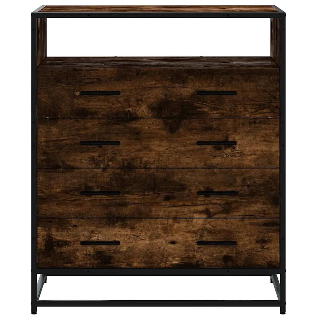 Cassettiera Rovere Fumo 70x41x83,5 cm in Legno Multistrato 849091