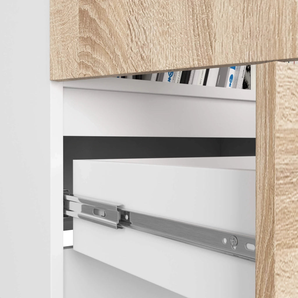 Libreria AKORD R60 Bianco, Sonoma Quercia 60 cm 2 ante 1 cassetto 60x35x180 cm