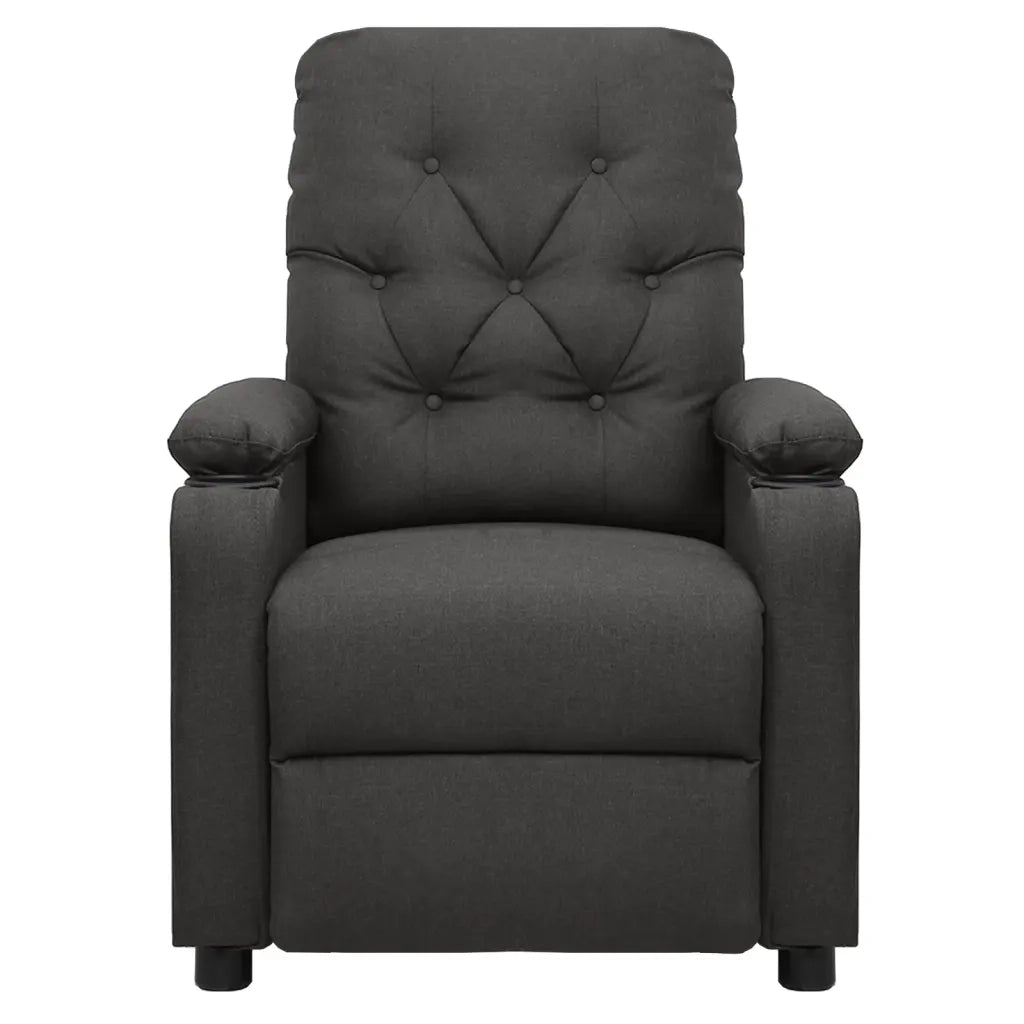 Poltrona | Sedia Relax Elettrica Reclinabile Grigio Scuro in Tessuto