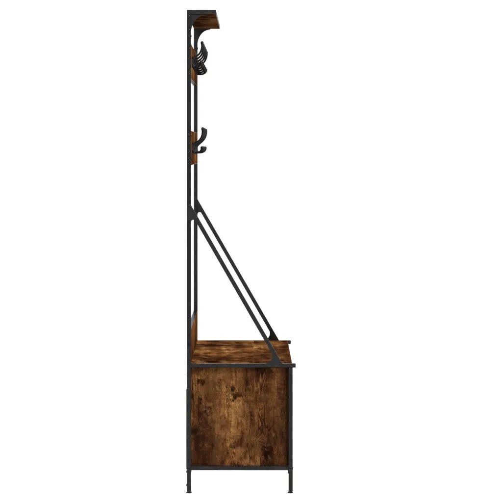 Appendiabiti con Porta Scarpe Rovere Fumo 100x41x184 cm 837869