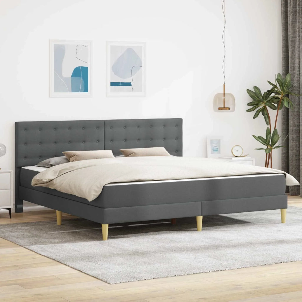 Struttura letto con materasso Grigio scuro 180 x 200 cm Tessuto 3415359
