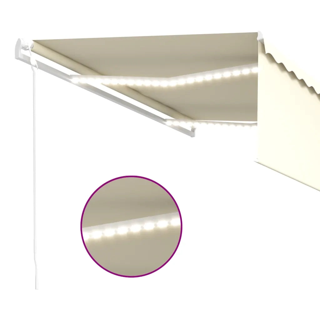 Tenda Automatica con Parasole LED e Sensore Vento 4x3 m Crema 3069312