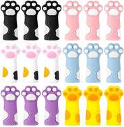 Stopperi per aghi 18 pezzi - Design gatto - Protezioni per ago in silicone - Accessori colorati - Leggeri - Pratici e divertenti - Stopper per aghi da 12 mm